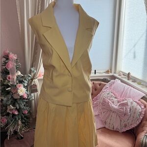 Eloquii Vibrant Yellow Blazer and Skirt Set